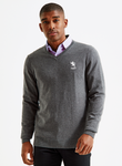 Cotton Blend V Neck Sweater