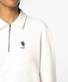 Zip Neck Sweatshirt with Polo Collar