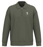 Zip Neck Sweatshirt with Polo Collar