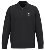 Zip Neck Sweatshirt with Polo Collar