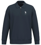 Zip Neck Sweatshirt with Polo Collar